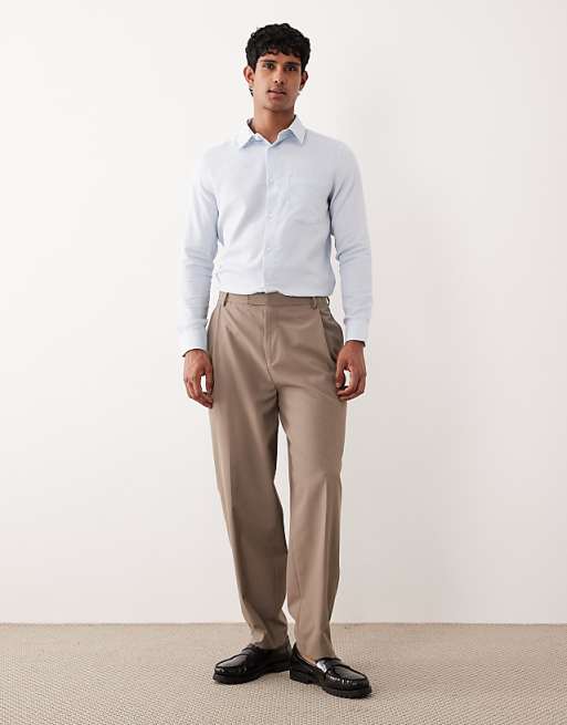 ASOS DESIGN Smart Slim Herringbone Easy Iron Shirt In Blue