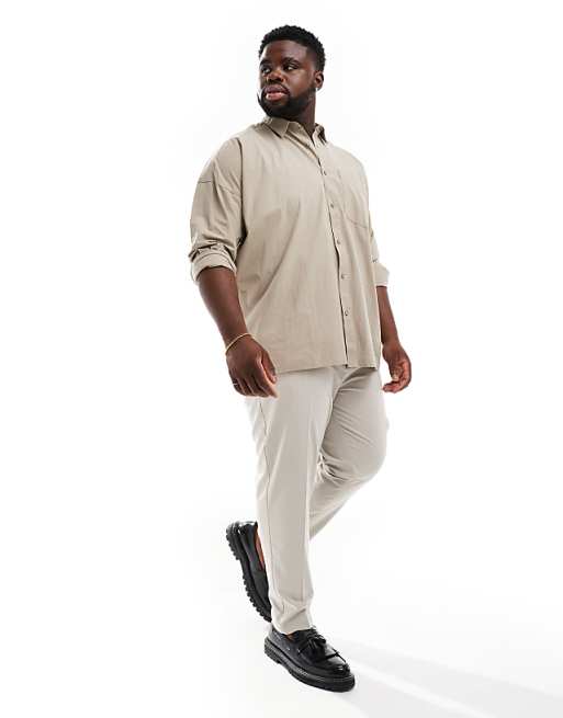 ASOS DESIGN Smart Tapered Fit Trousers In Ecru