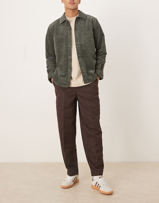 ASOS DESIGN Smart Tapered Trousers In Brown