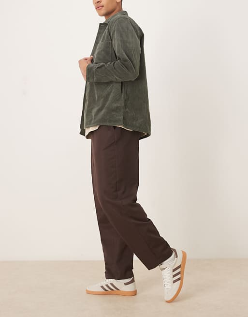 ASOS DESIGN Smart Tapered Trousers In Brown
