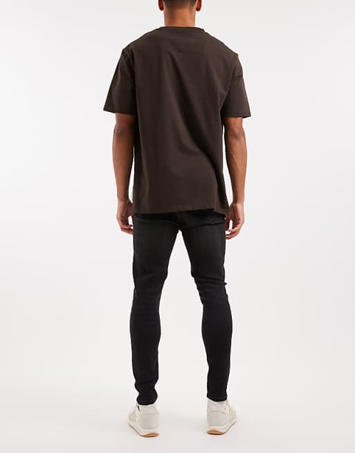 ASOS DESIGN Spray On Jeans In Power Stretch Denim In Washed Black