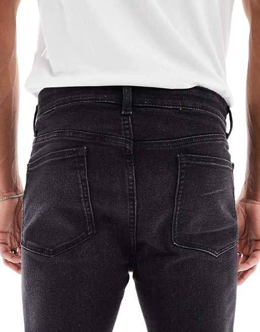 ASOS DESIGN Spray On Jeans With Power Stretch In Washed Black