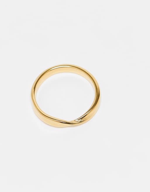 ASOS DESIGN Stainless Steel Twist Ring In Gold Tone