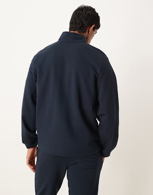 ASOS DESIGN Standard Fit Half Zip Co-ord In Navy