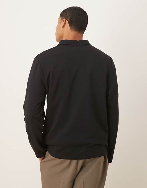 ASOS DESIGN Standard Fit Polo Co-ord In Black