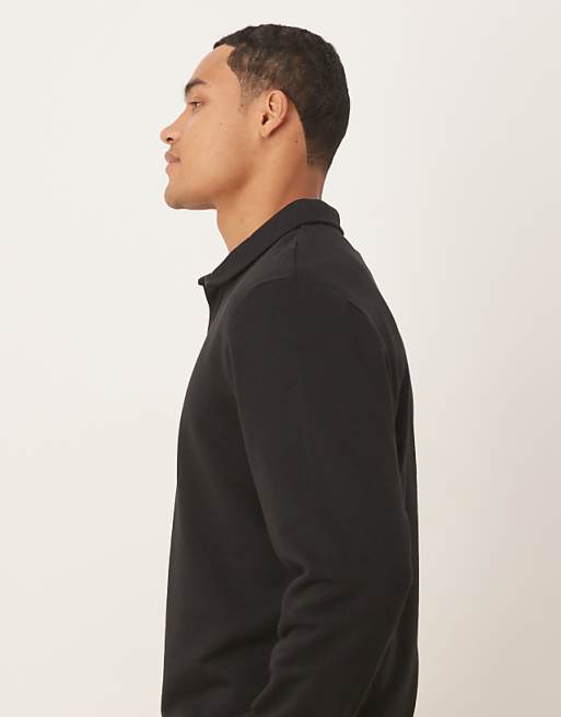 ASOS DESIGN Standard Fit Polo Co-ord In Black