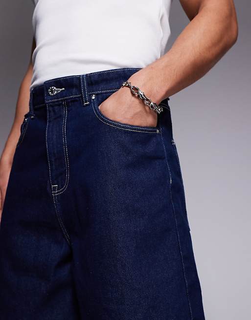 ASOS DESIGN Standard Length Denim Jort In Indigo