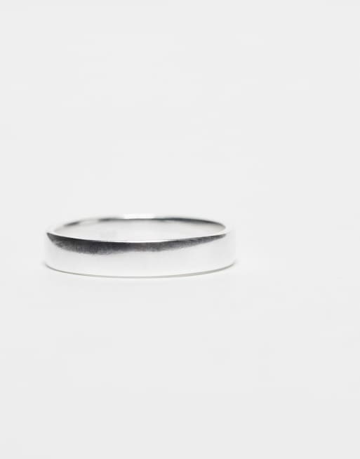 ASOS DESIGN Sterling Silver Band Ring In Silver