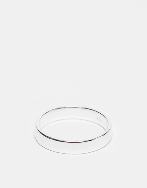 ASOS DESIGN sterling silver band ring in silver