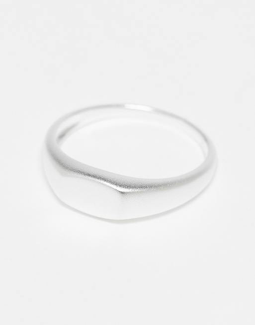 ASOS DESIGN Sterling Silver Brushed Finish Signet Ring
