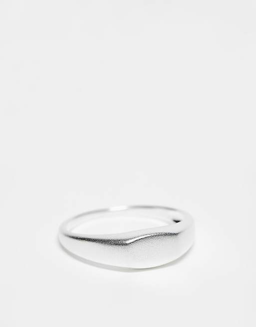 ASOS DESIGN sterling silver brushed finish signet ring