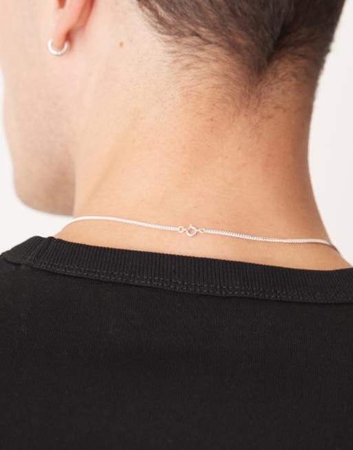 ASOS DESIGN Sterling Silver Chain Necklace In Silver Tone