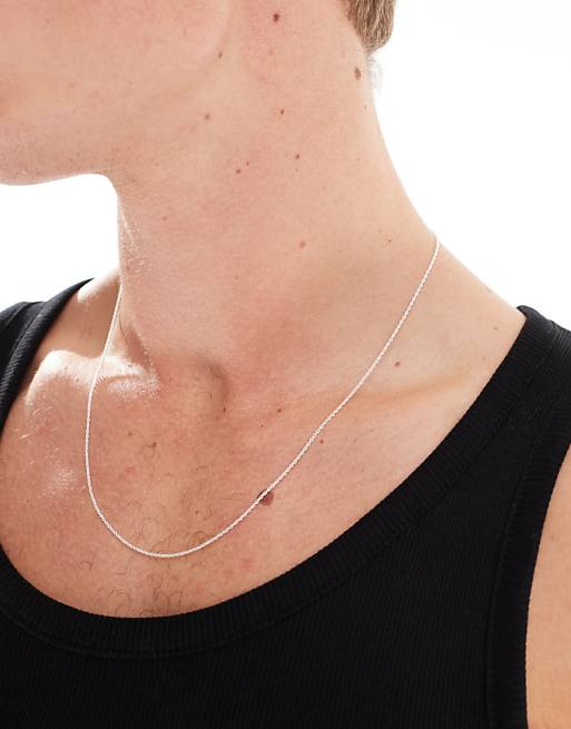 ASOS DESIGN Sterling Silver Rope Chain Necklace