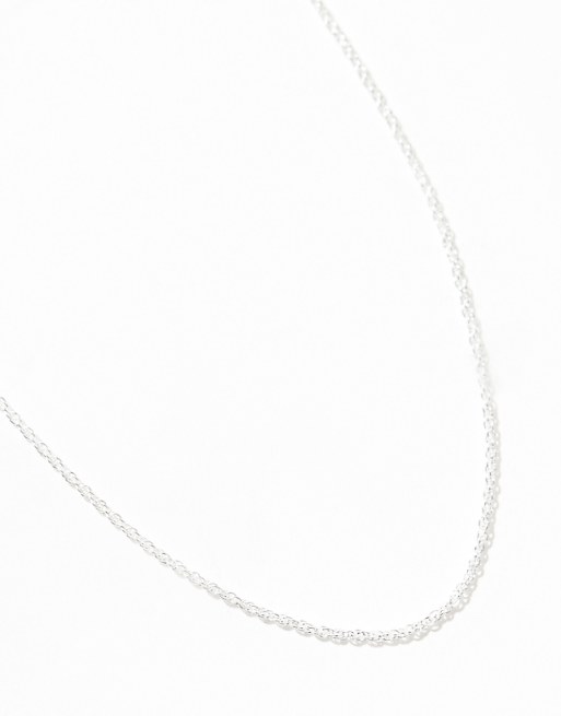 ASOS DESIGN Sterling Silver Rope Chain Necklace