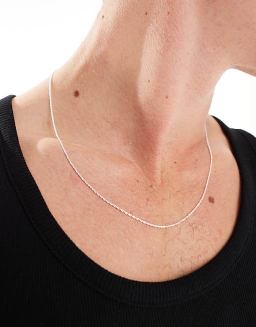 ASOS DESIGN sterling silver rope chain necklace