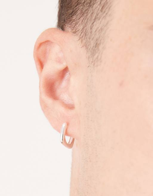 ASOS DESIGN Sterling Silver Square Hoops In Silver