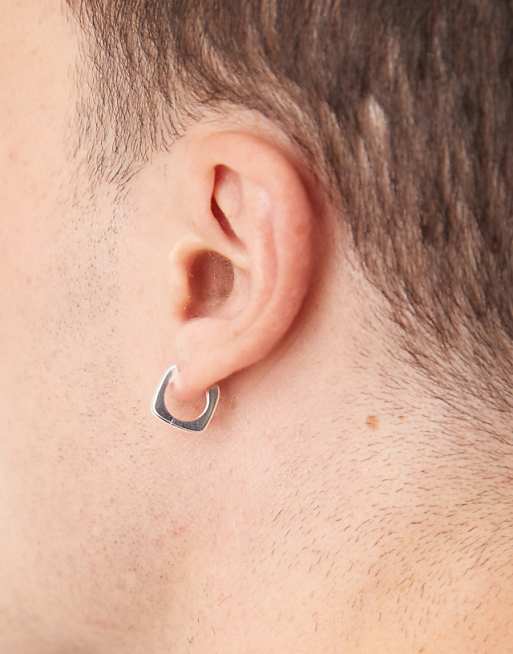 ASOS DESIGN Sterling silver square hoops in silver
