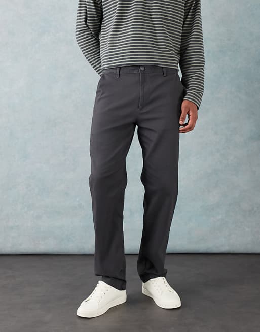 ASOS DESIGN Straight Chinos In Charcoal