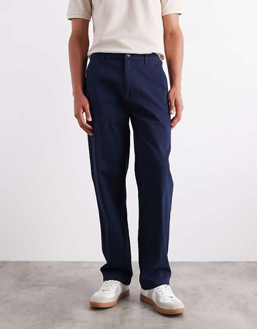 ASOS DESIGN Straight Chinos In Navy
