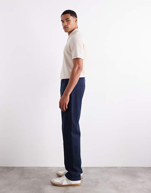 ASOS DESIGN Straight Chinos In Navy