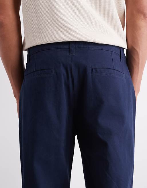 ASOS DESIGN Straight Chinos In Navy