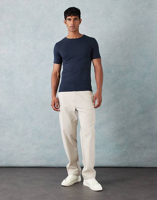 ASOS DESIGN straight chinos in stone