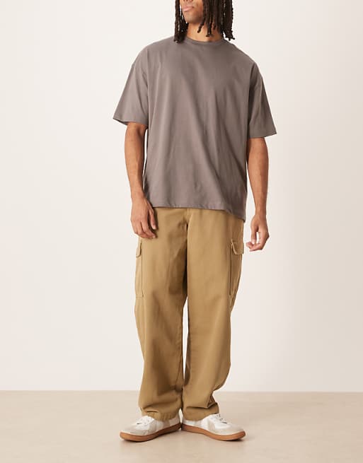 ASOS DESIGN Straight Fit Cargo Trouser In Khaki