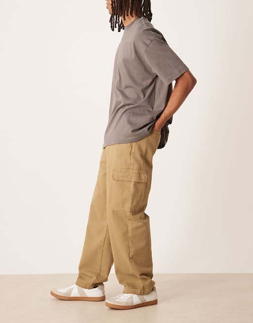 ASOS DESIGN Straight Fit Cargo Trouser In Khaki