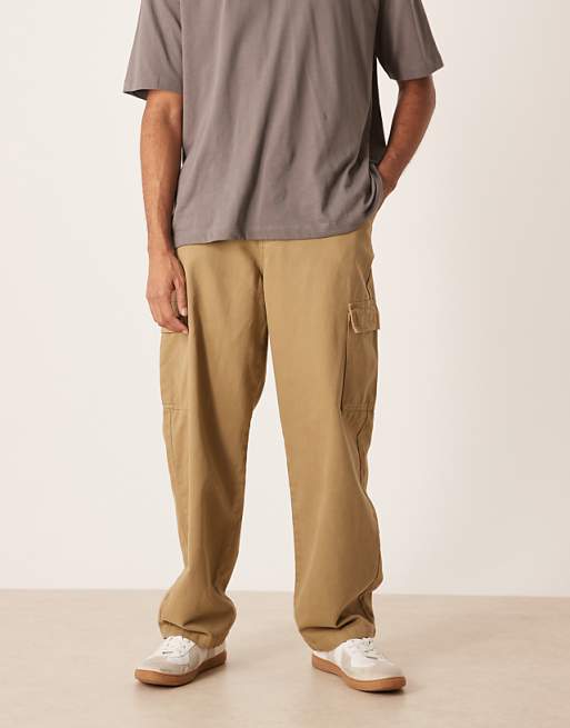ASOS DESIGN straight fit cargo trouser in khaki