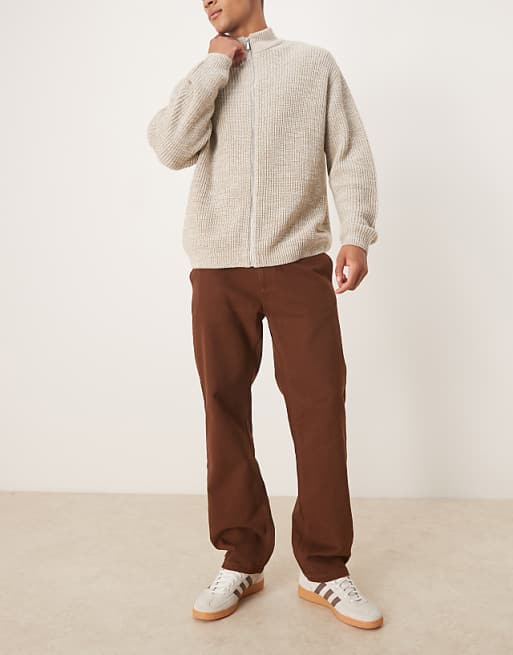 ASOS DESIGN Straight Fit Chino In Brown