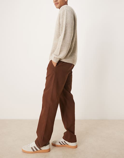 ASOS DESIGN Straight Fit Chino In Brown
