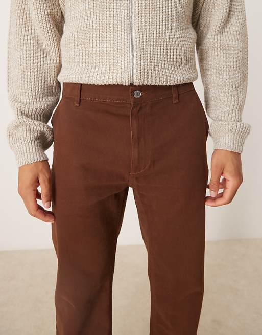 ASOS DESIGN Straight Fit Chino In Brown