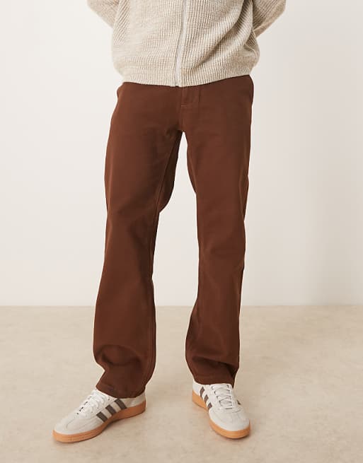ASOS DESIGN straight fit chino in brown