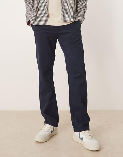 ASOS DESIGN straight fit chino in navy