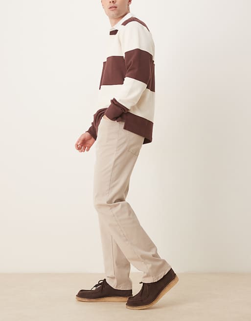 ASOS DESIGN Straight Fit Chino In Stone