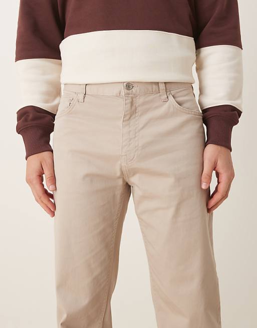 ASOS DESIGN Straight Fit Chino In Stone