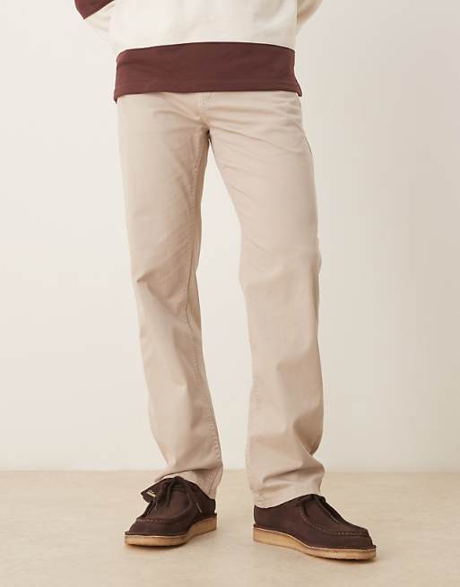 ASOS DESIGN straight fit chino in stone