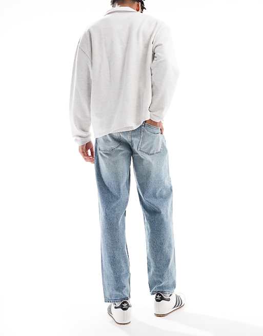 ASOS DESIGN Straight Fit Jeans In Light Wash Blue