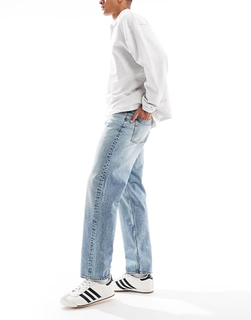 ASOS DESIGN Straight Fit Jeans In Light Wash Blue