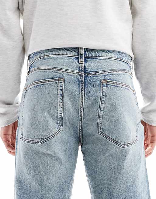 ASOS DESIGN Straight Fit Jeans In Light Wash Blue