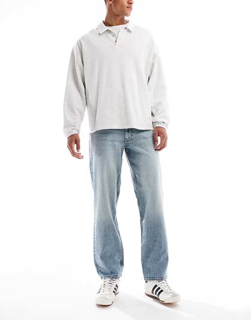 ASOS DESIGN straight fit jeans in light wash blue