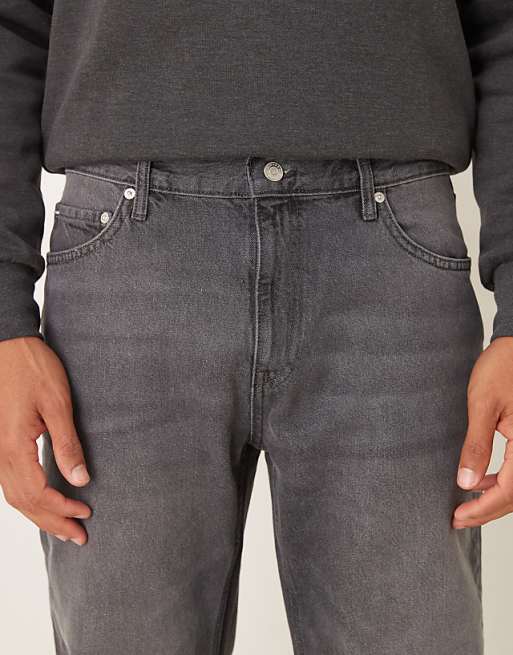 ASOS DESIGN Straight Fit Jeans With Heavy Grey Wash