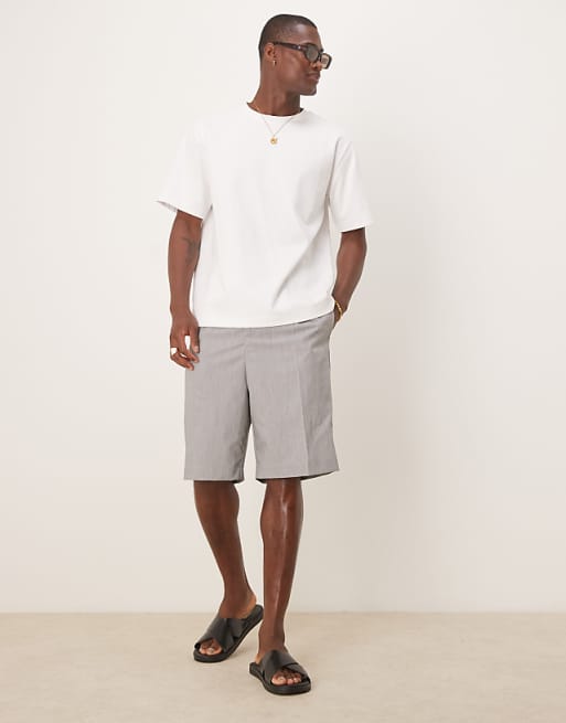 ASOS DESIGN straight fit smart shorts in green