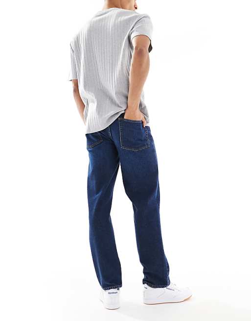 ASOS DESIGN Straight Jean In Dark Wash Blue