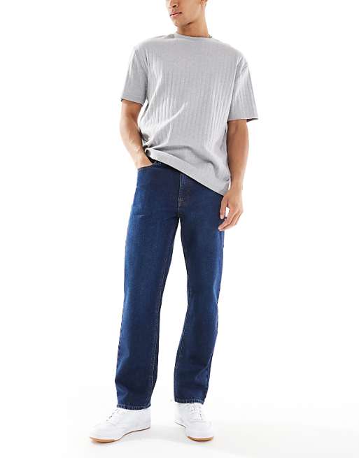ASOS DESIGN straight jean in dark wash blue