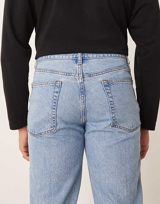ASOS DESIGN Straight Jean In Light Wash Blue