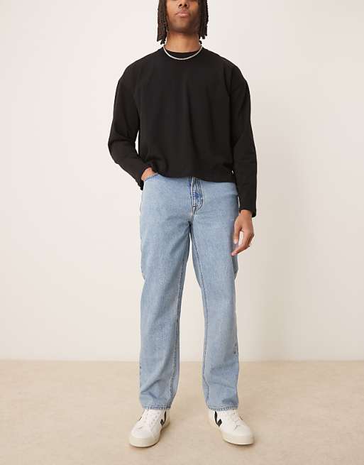 ASOS DESIGN straight jean in light wash blue