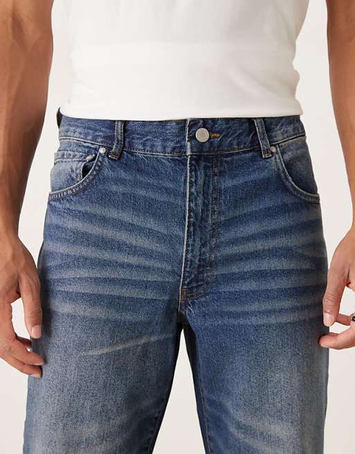 ASOS DESIGN Straight Jeans In Dark Wash Blue
