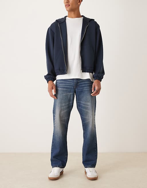 ASOS DESIGN straight jeans in dark wash blue