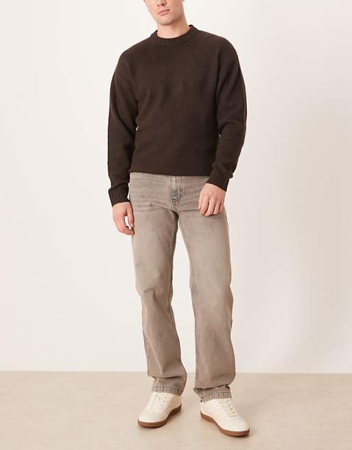 ASOS DESIGN straight jeans in grey tint